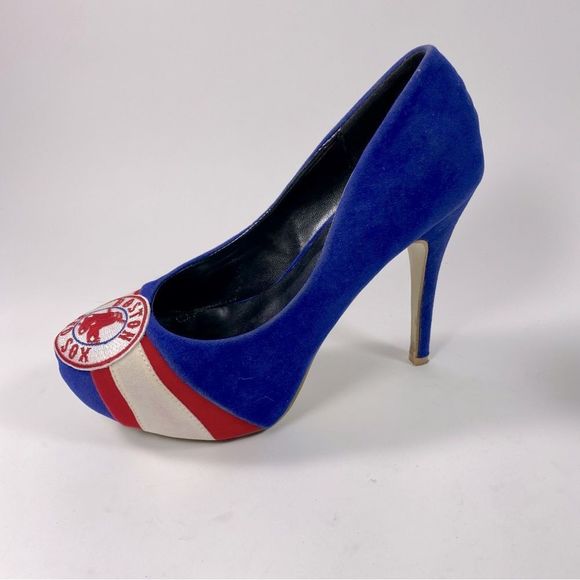 HerStar Boston Red Sox Suede High Heels Color Blue/Red/White SZ 7 - Picture 6 of 9